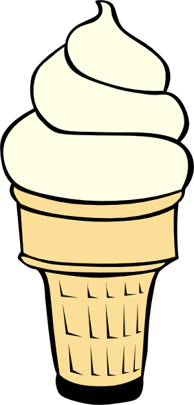 Vanilla Soft Serve Ice Cream Cone clip art