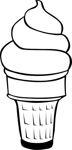 Soft Serve Ice Cream Cone (b And W) clip art