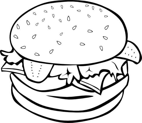 Hamburger (b And W) clip art