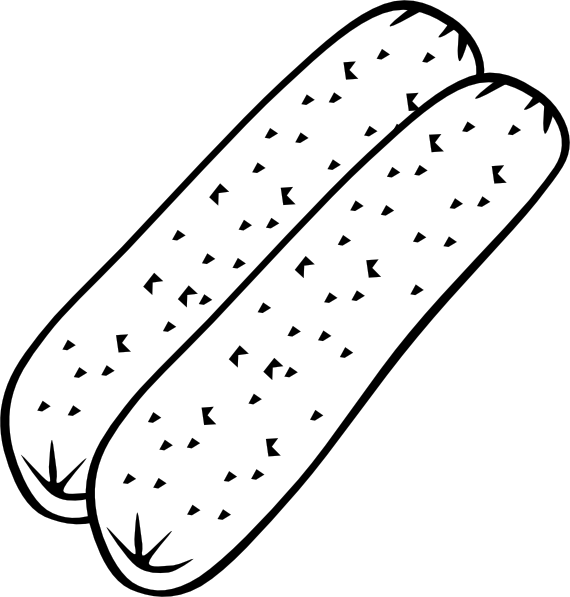 Breakfast Sausage (b And W) clip art