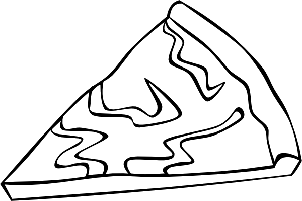 Cheese Pizza Slice (b And W) clip art