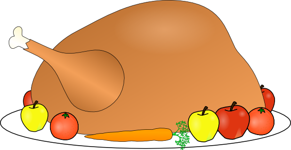 Turkey Platter 01 With Fruit And Vegitables clip art