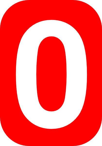 Red Rounded Rectangle With Number 0 clip art