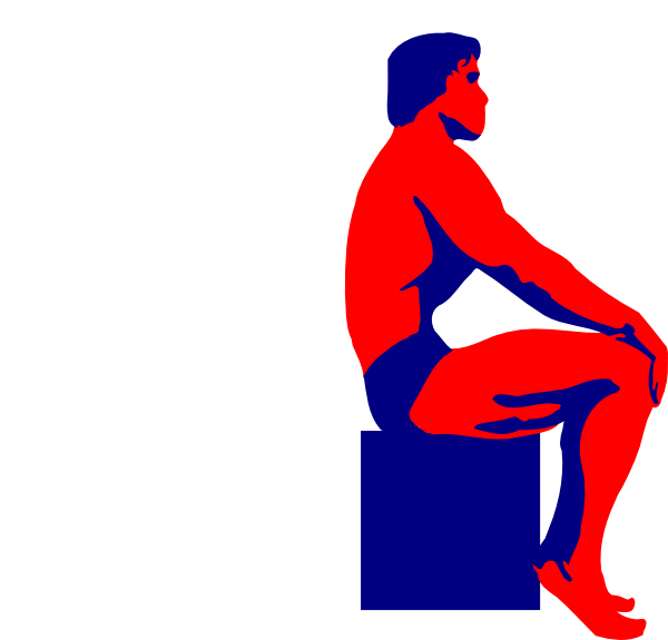 Sitting Body Builder clip art