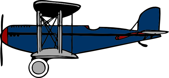 Red Blue Biplane clip art