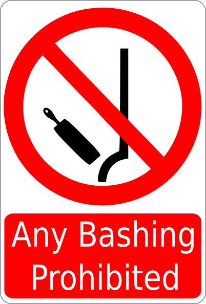 Bashing Prohibited Sign clip art