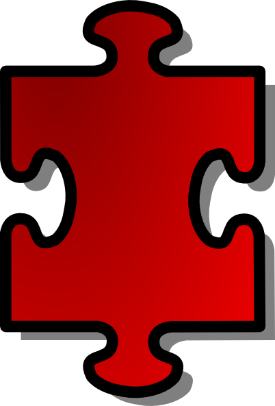 Red Jigsaw Piece clip art