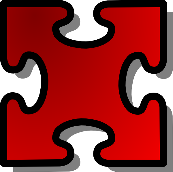 Red Jigsaw Piece clip art