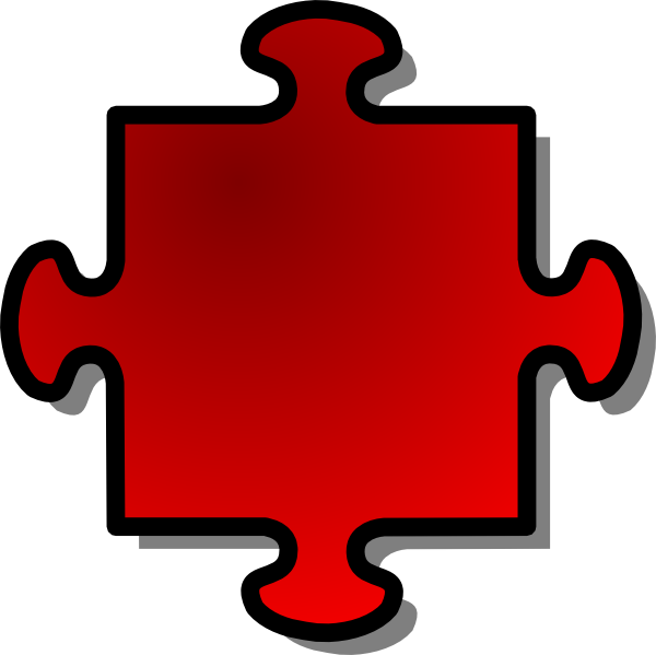 Red Jigsaw Piece clip art