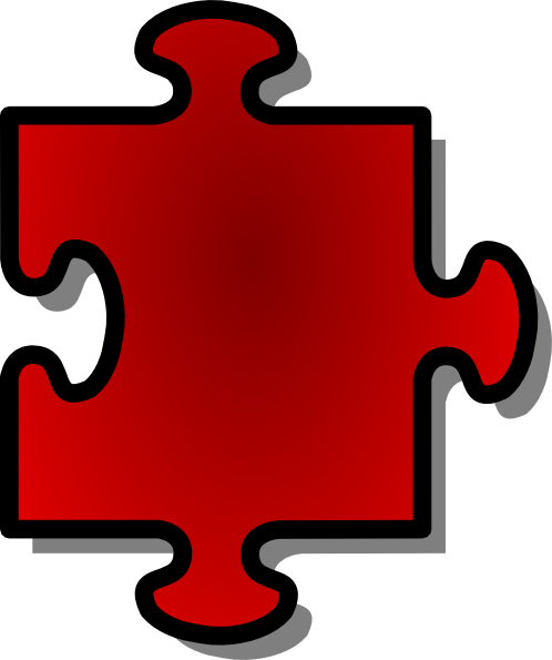 Red Jigsaw Piece clip art