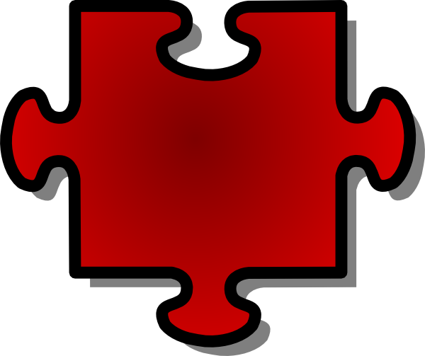 Red Jigsaw Piece clip art