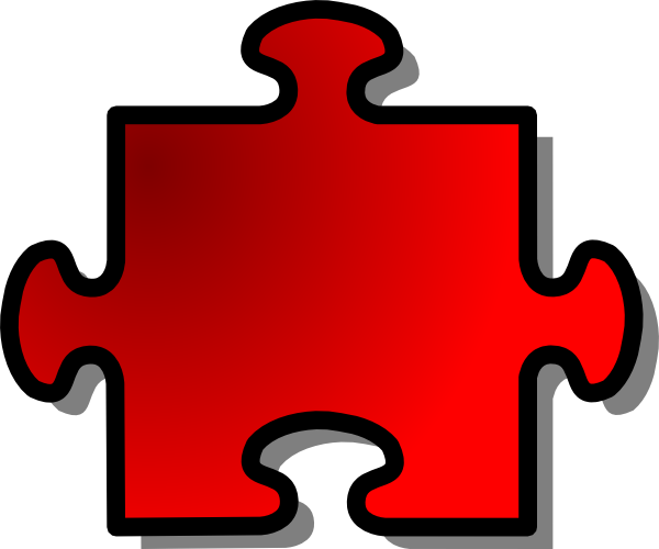 Red Jigsaw Piece clip art