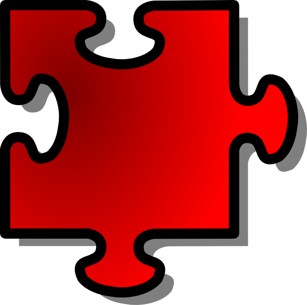 Red Jigsaw Piece clip art