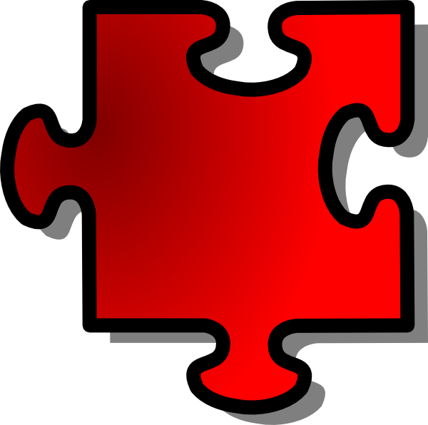 Red Jigsaw Piece clip art