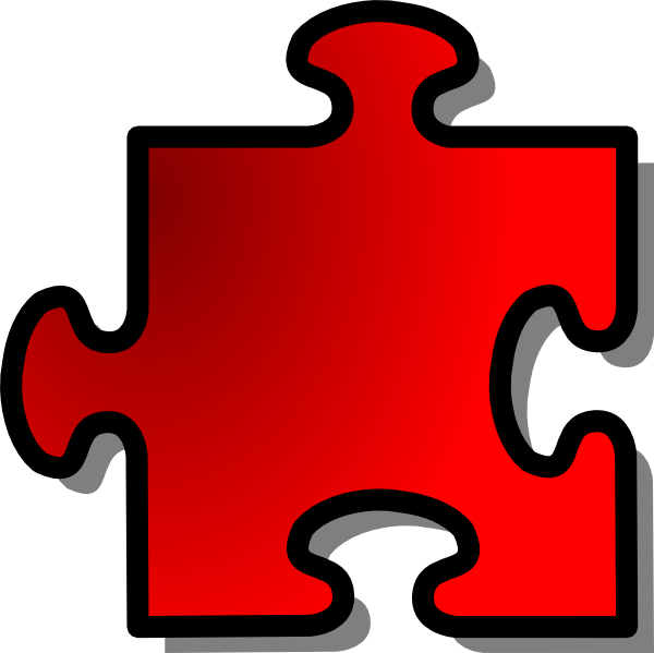 Red Jigsaw Piece clip art