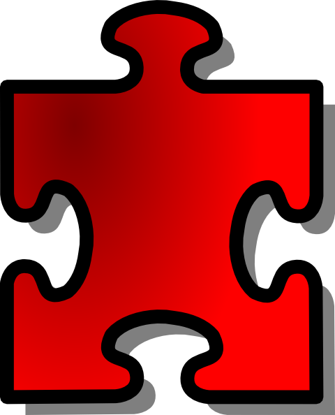 Red Jigsaw Piece clip art