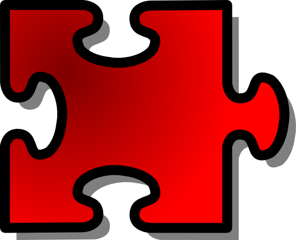 Red Jigsaw Piece clip art