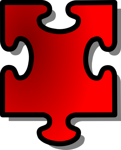 Red Jigsaw Piece clip art