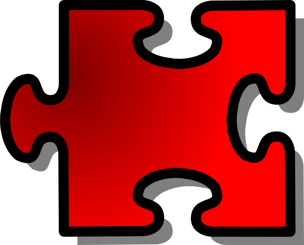 Red Jigsaw Piece clip art