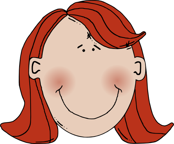 Womans Face With Red Hair clip art