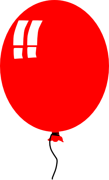 Red Baloon Helium Party clip art