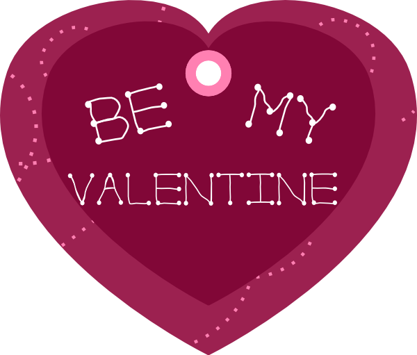 Be My Valentine Heart Shaped Gift Tag clip art