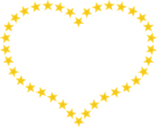 Heart Shaped Border With Yellow Stars clip art