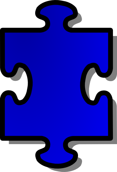 Blue Jigsaw Piece clip art