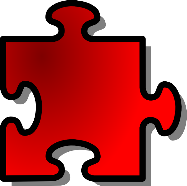 Red Jigsaw Piece clip art