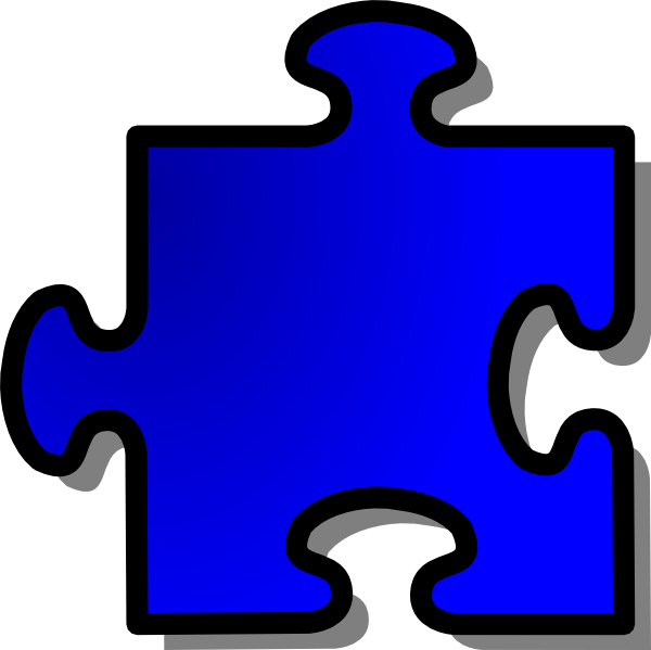 Jigsaw Blue Piece clip art