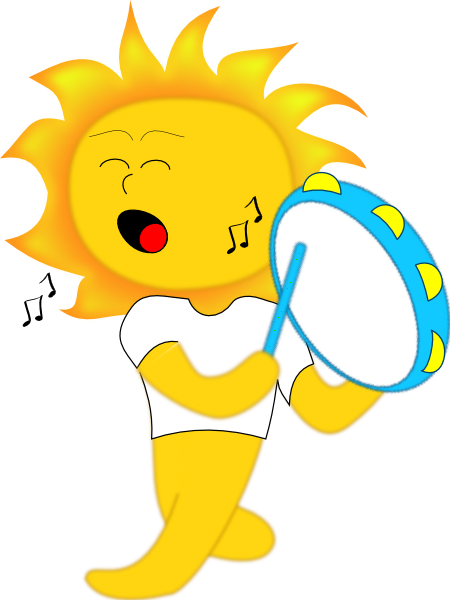 Sun Playing Drum clip art