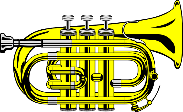 Pocket Trumpet B Flat (colour) clip art