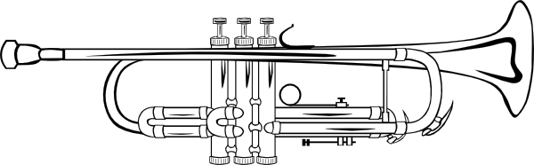 Trumpet B Flat (b And W) clip art