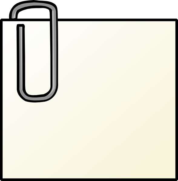 Note With Paperclip clip art