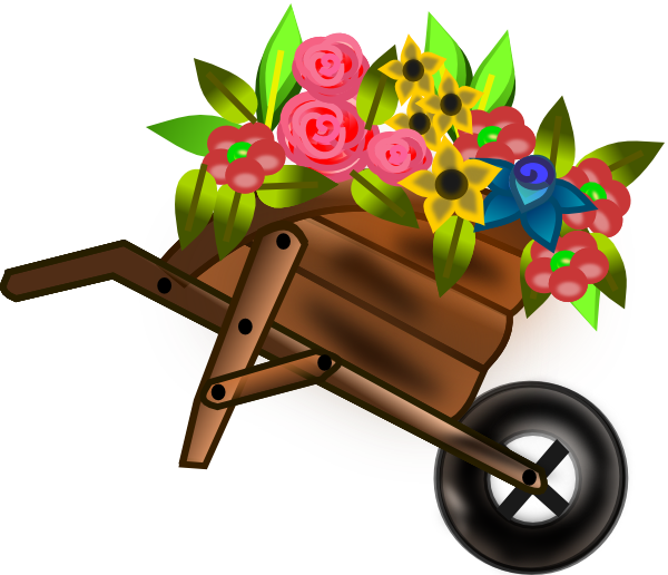 Flower Wheelbarrel clip art