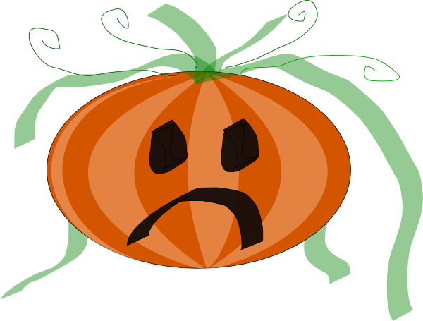 Decorated Sad Pumpkin clip art