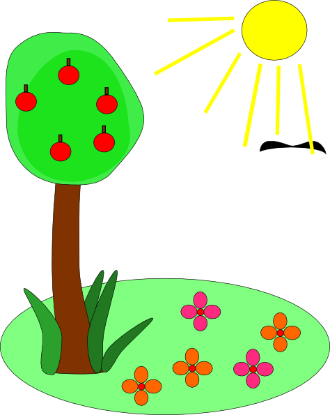 Sun Tree Flowers clip art