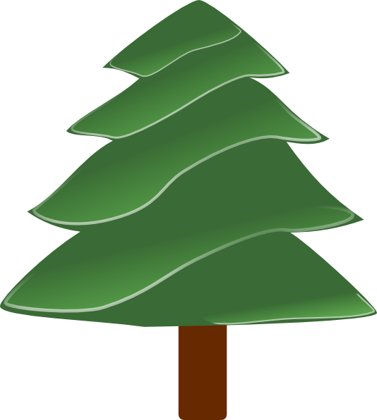 Simple Evergreen, With Highlights clip art