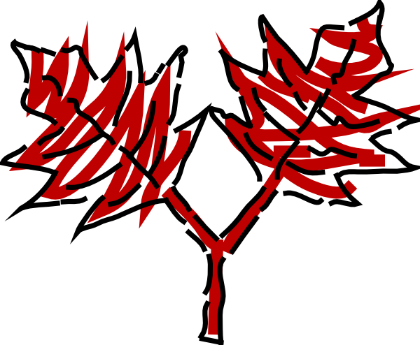 Two Red Leaves clip art