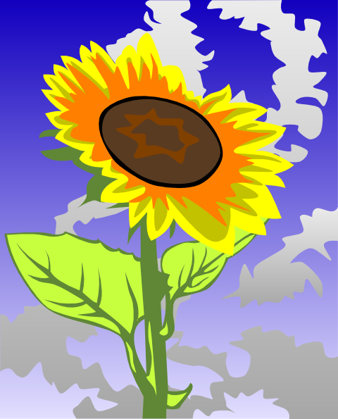 Sunflower Against Blue Sky clip art