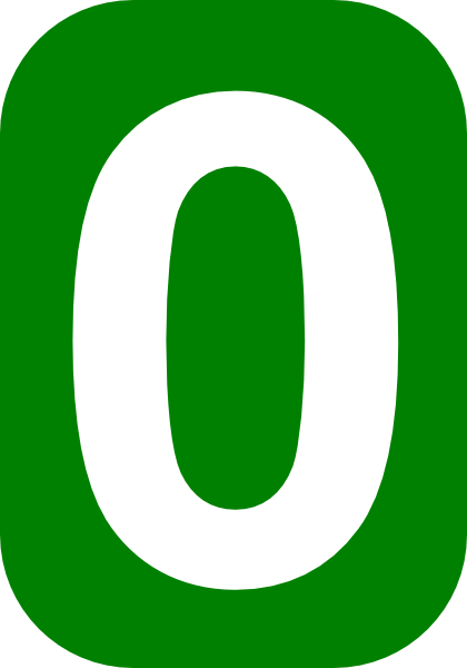 Green Rounded Rectangle With Number 0 clip art