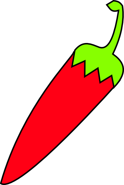 Red Chili With Green Tail clip art