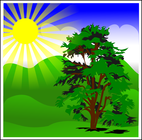 Sunny Spring With Blue Sky clip art