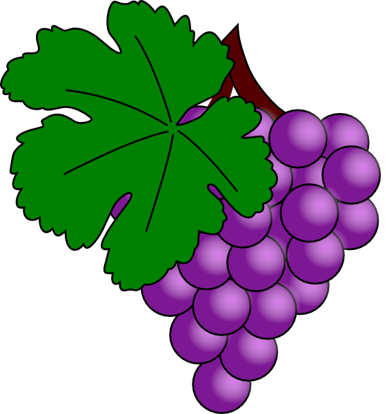 Grape With Vine Leaf clip art