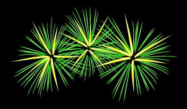 Green And Yellow Fireworks clip art