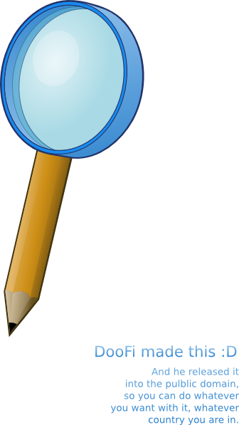 Pencil With A Magnifying Lens clip art