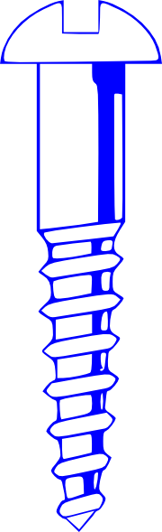 Wood Screw Blue clip art