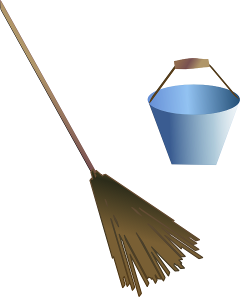 Broom Bucket clip art