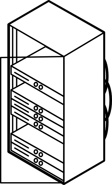 Rack Mounted Blade Servers Outline clip art