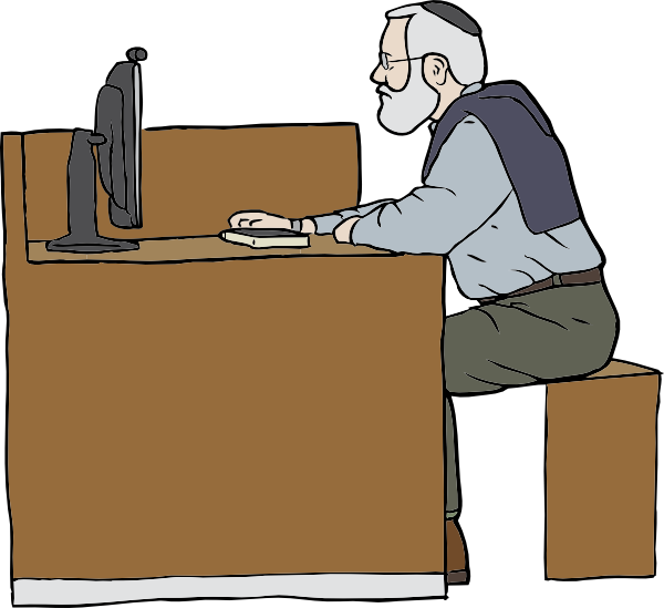 Man Working On Computer clip art